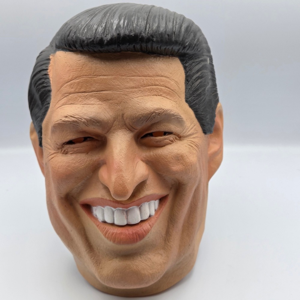 Cesar Al Gore Mask Adult OS Tan Good 1999 Vintage Political Satire Halloween